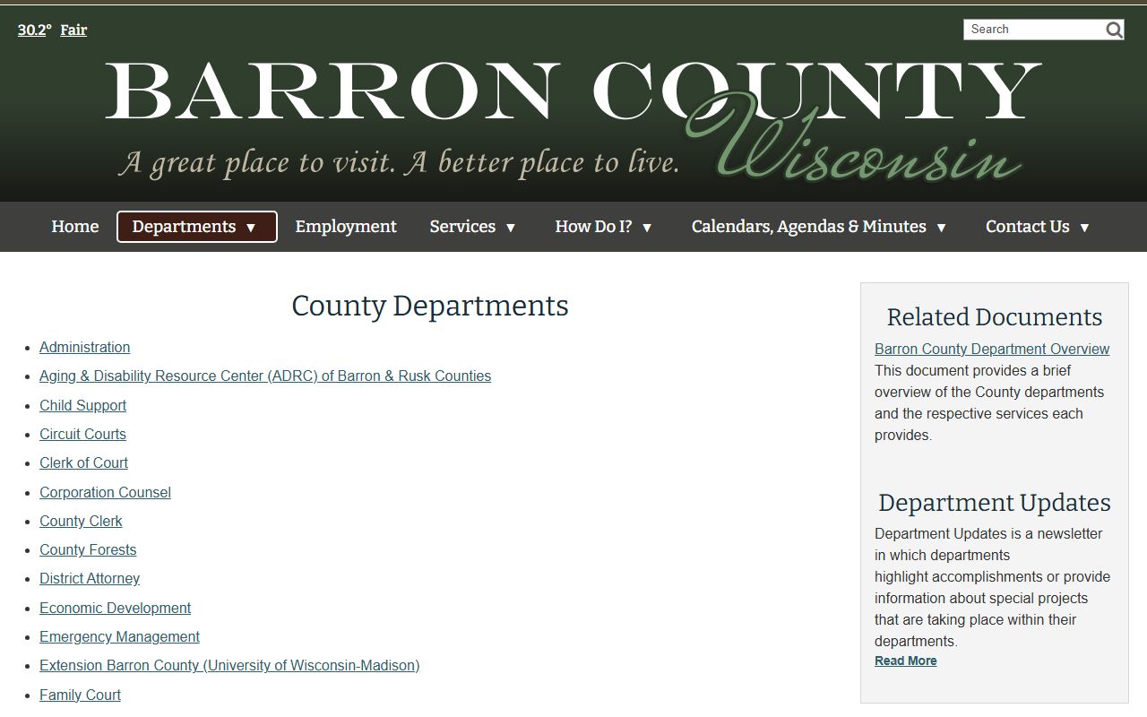 Barron County traffic ticket records and clerk of circuit court