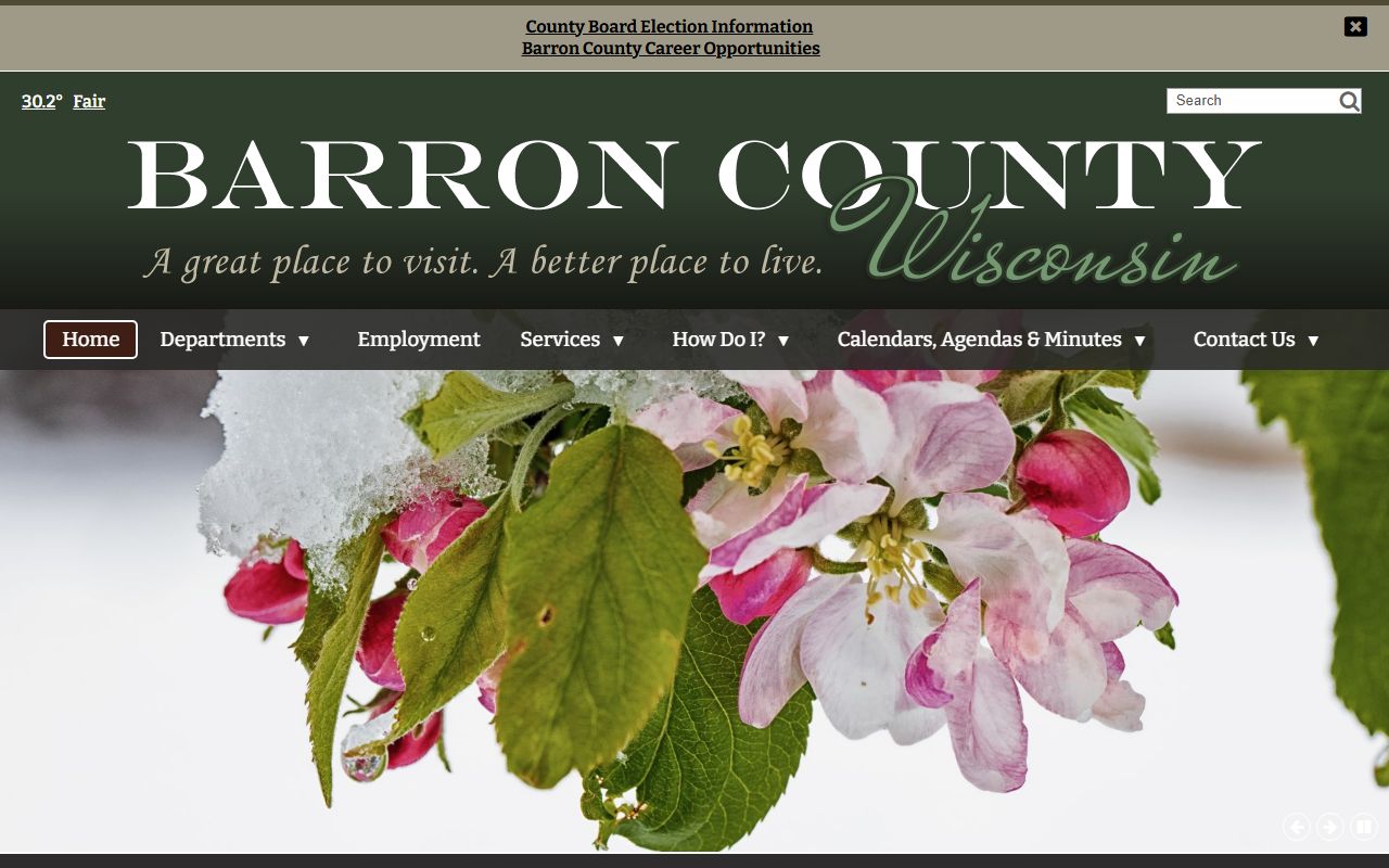 Barron County traffic ticket records and county government website