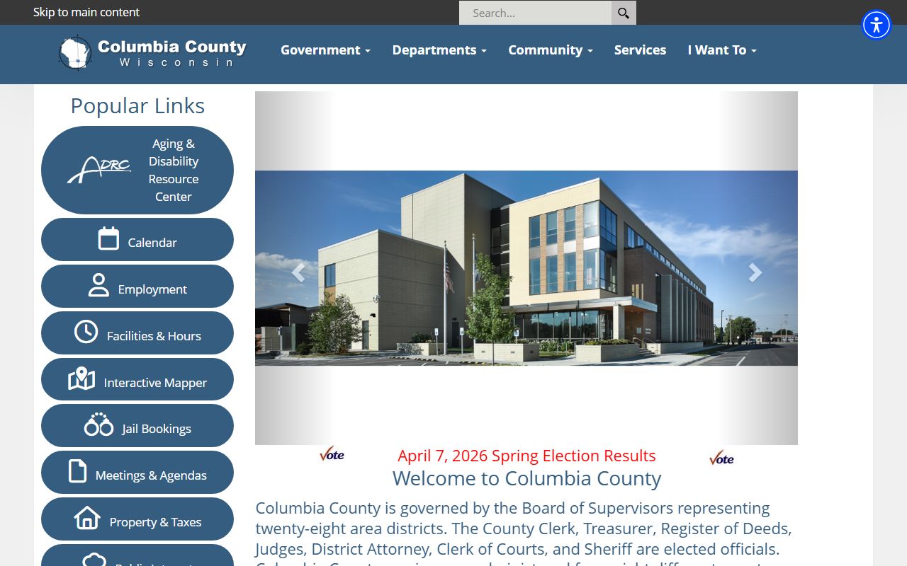 Columbia County traffic ticket records and county government website