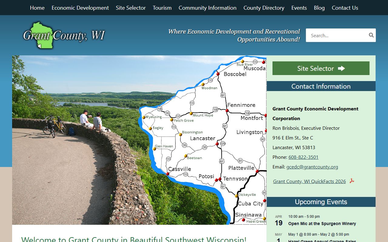 Grant County traffic ticket records and county government website
