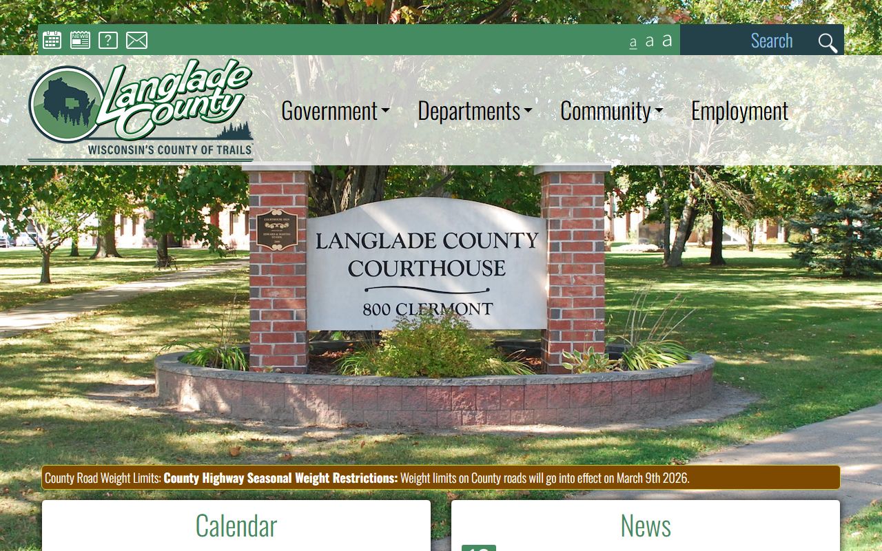 Langlade County traffic ticket records and county government website