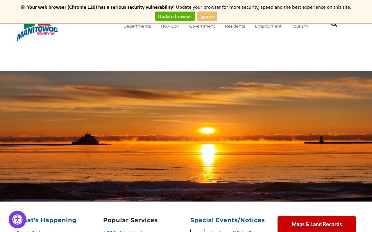 Manitowoc County traffic ticket records and county government website