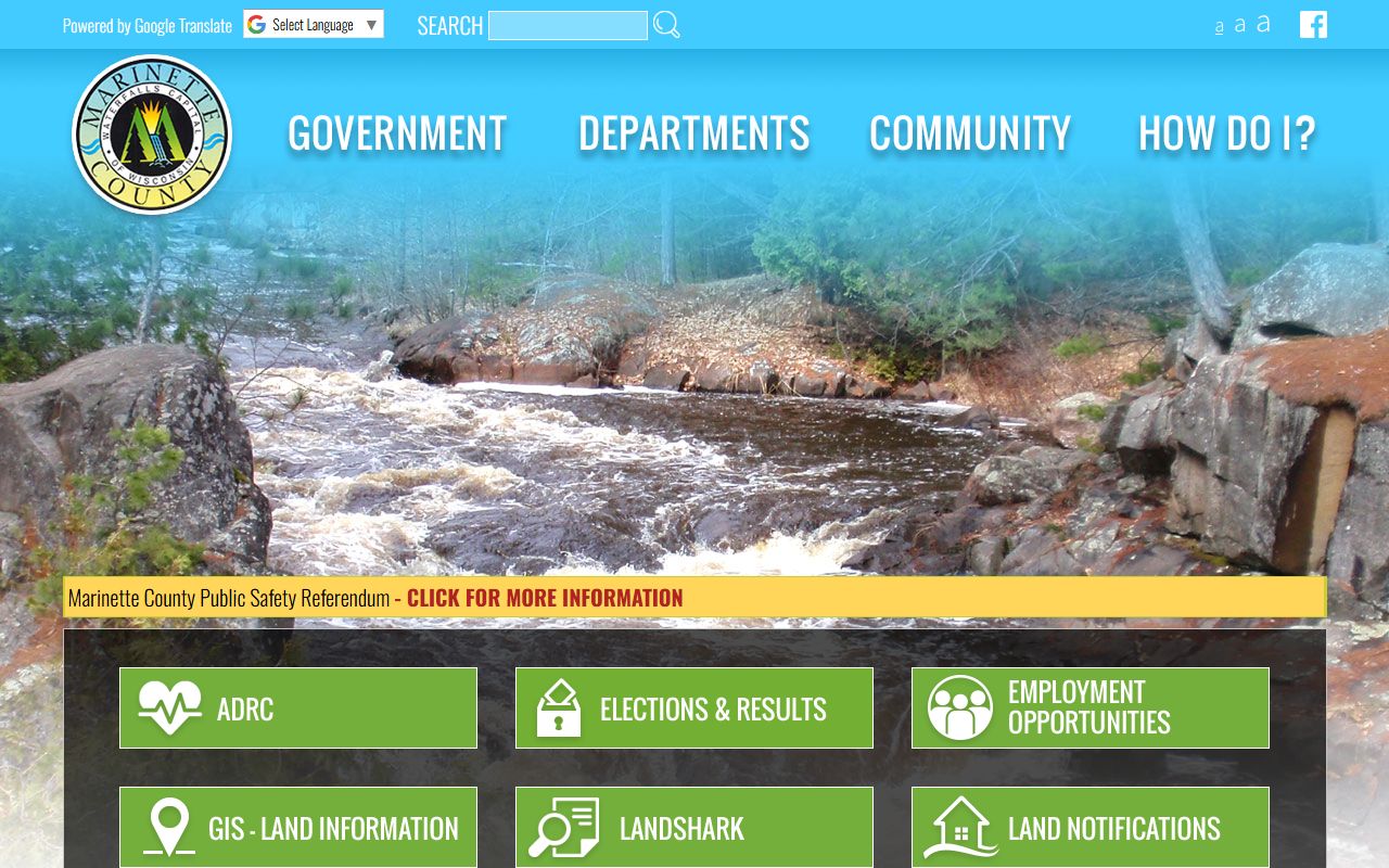 Marinette County traffic ticket records and county government website