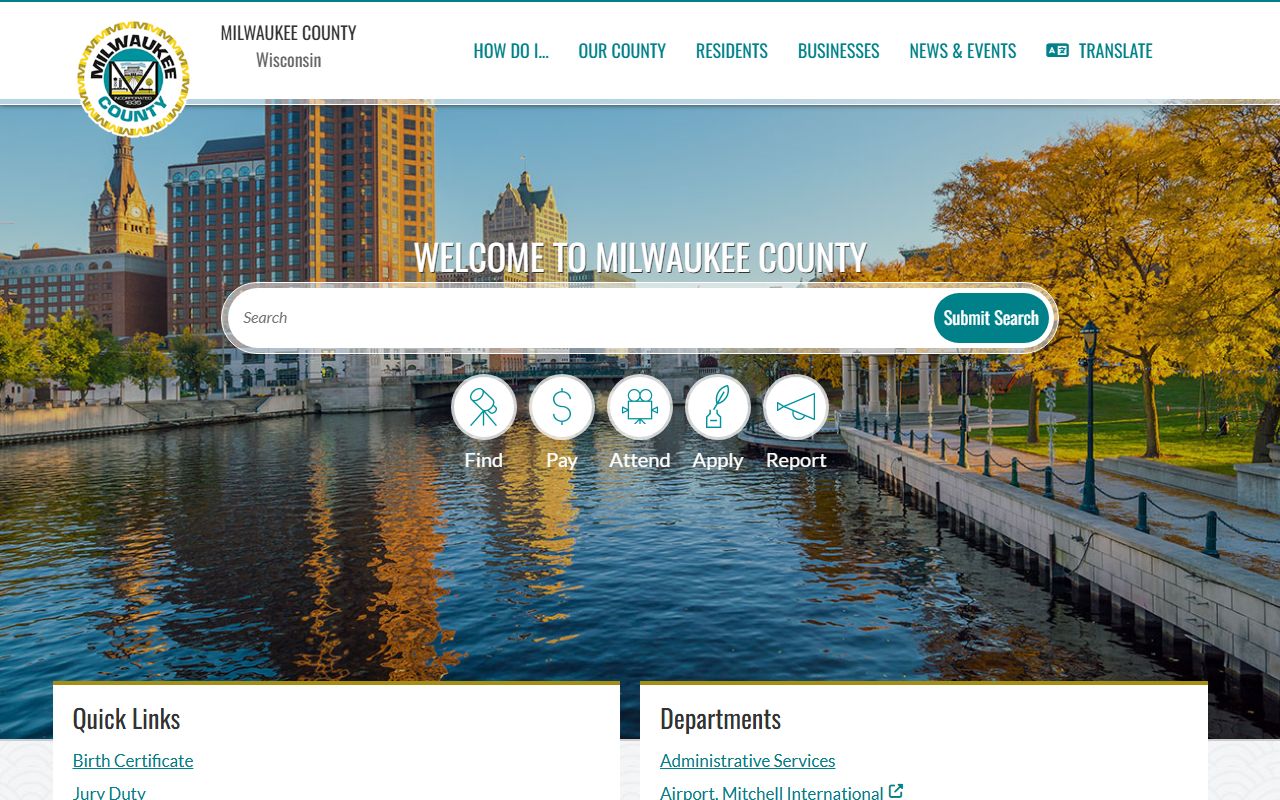 Milwaukee County traffic ticket records on the county government website