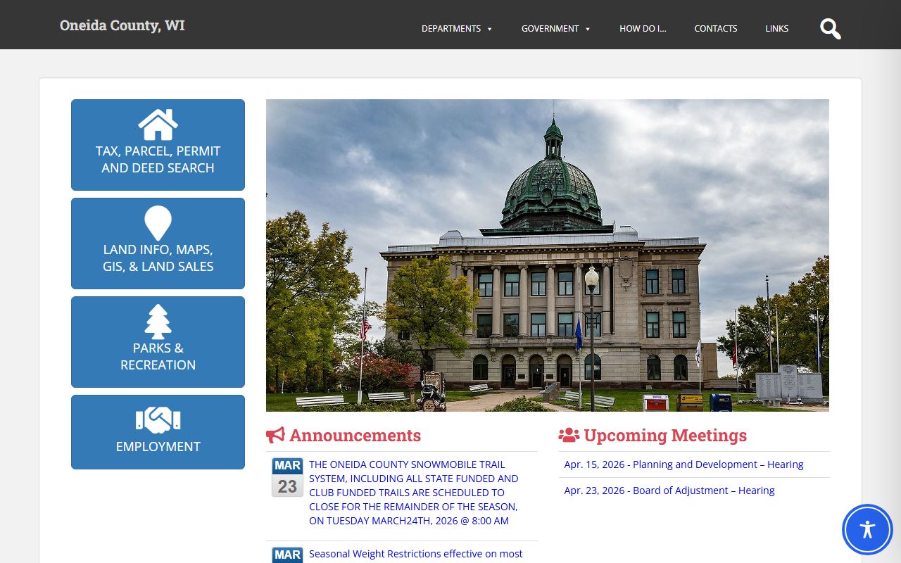 Oneida County traffic ticket records and county government website