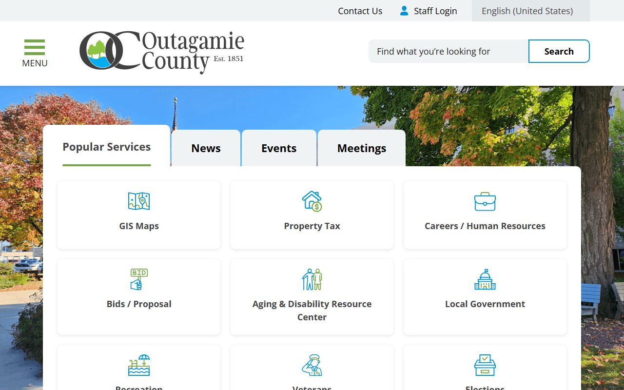 Outagamie County traffic ticket records on the county government website