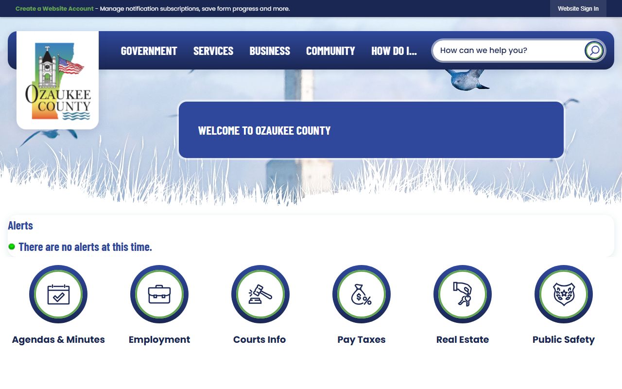 Ozaukee County traffic ticket records on the county government website