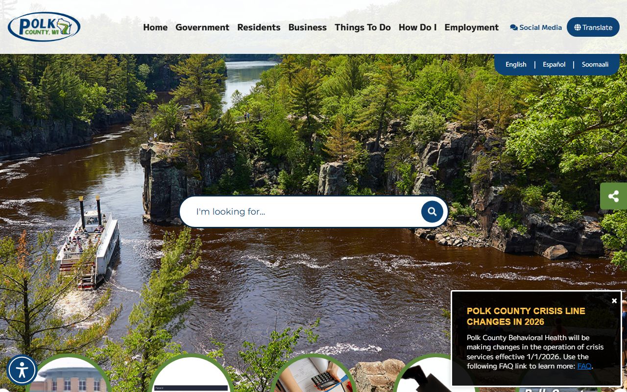 Polk County traffic ticket records and county government website