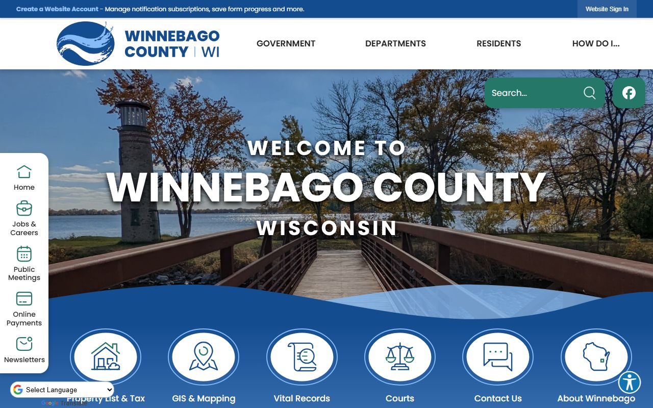 Winnebago County traffic ticket records on the county government website