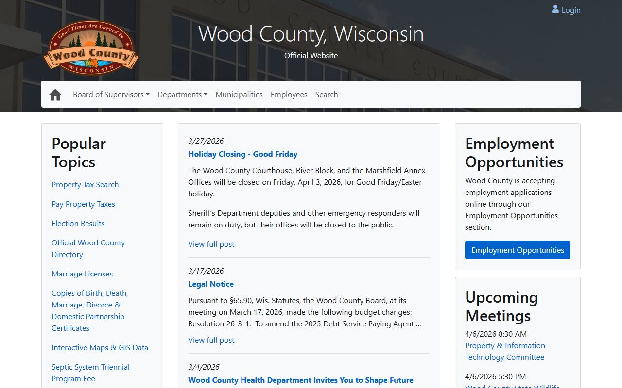 Wood County traffic ticket records on the county government website